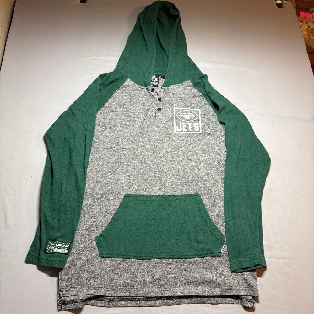 New york jets henley hooded long sleeve